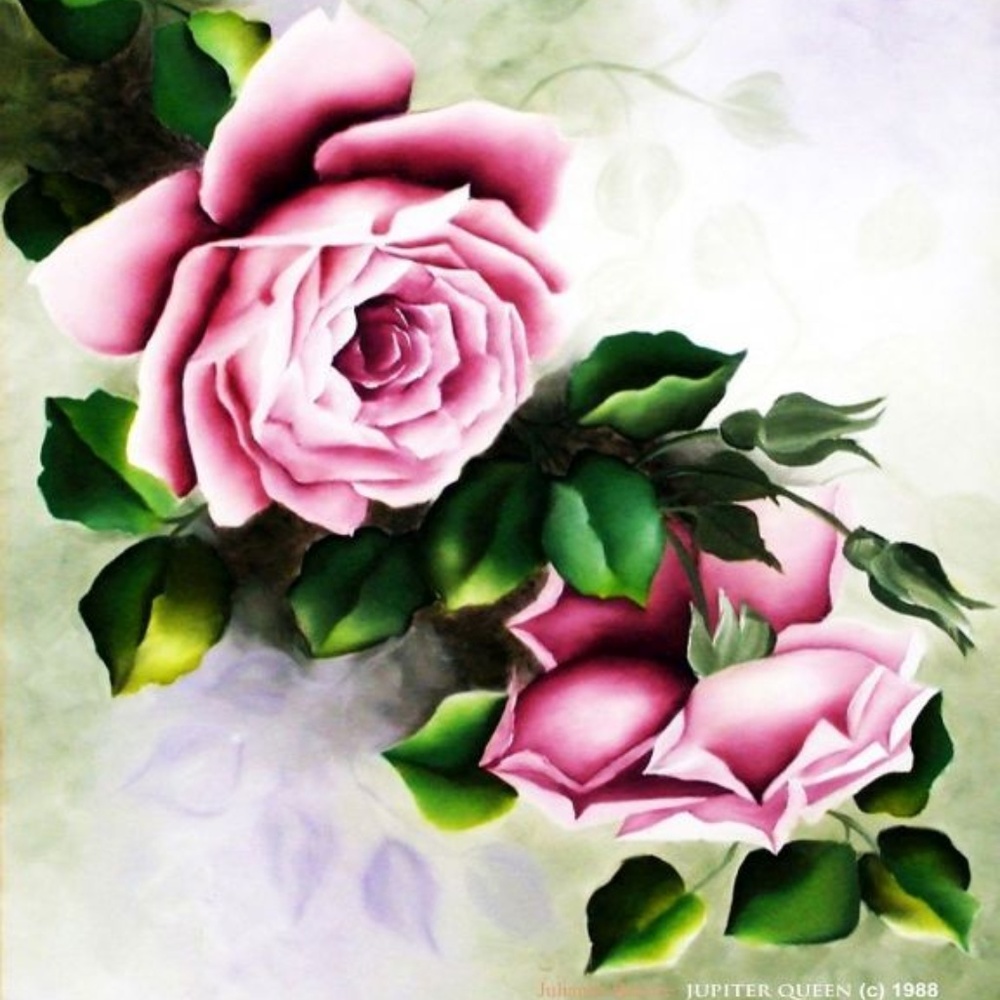 COPY OF MY OIL PAINTING ~ MAUVE ROSE 8" x 10"